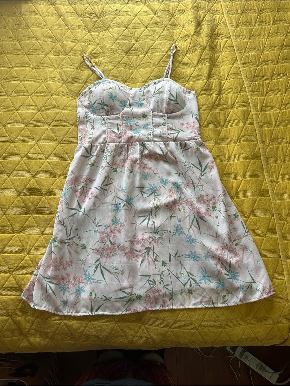 Xhilaration Pink Floral Spaghetti Strap Dress